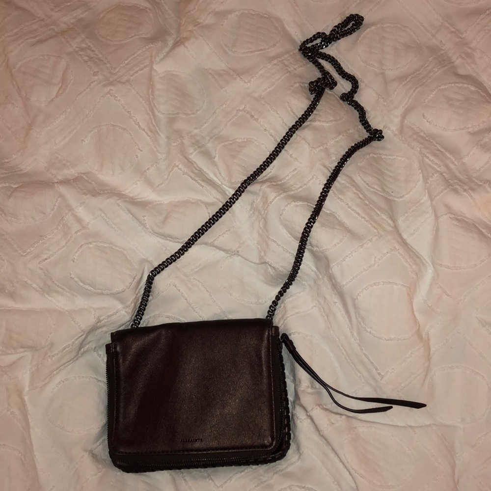 Good condition All Saints copper chain link bag